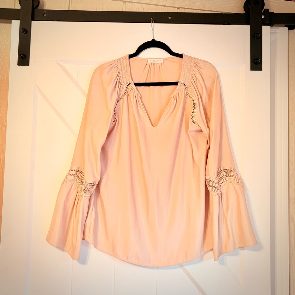 Ramy Brook Blush Lace Bell Sleeve Boho Blouse M/L